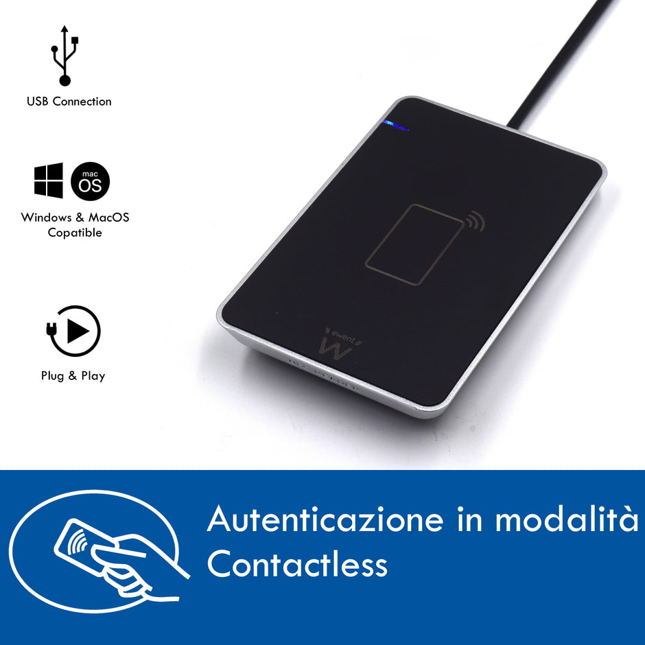 LETTORE SMART CARD EXT.USB  EWENT EW1053 (NFC/CIE 3.0)