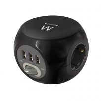 MULTIPRESA 3 POSTI CON 3 PORTE USB AC BLACK EW3938