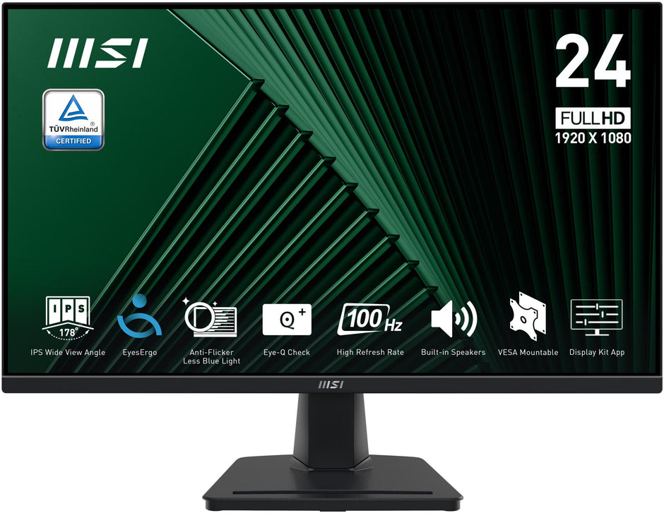 MONITOR MSI LED IPS 23,8 MP245G 100 Hz Full HD 4ms HDMI DP VGA Multimediale Black
