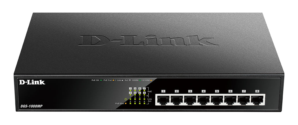 HUB SWITCH 8 PORTE POE GIGABIT PN:DGS-1008MP D-LINK