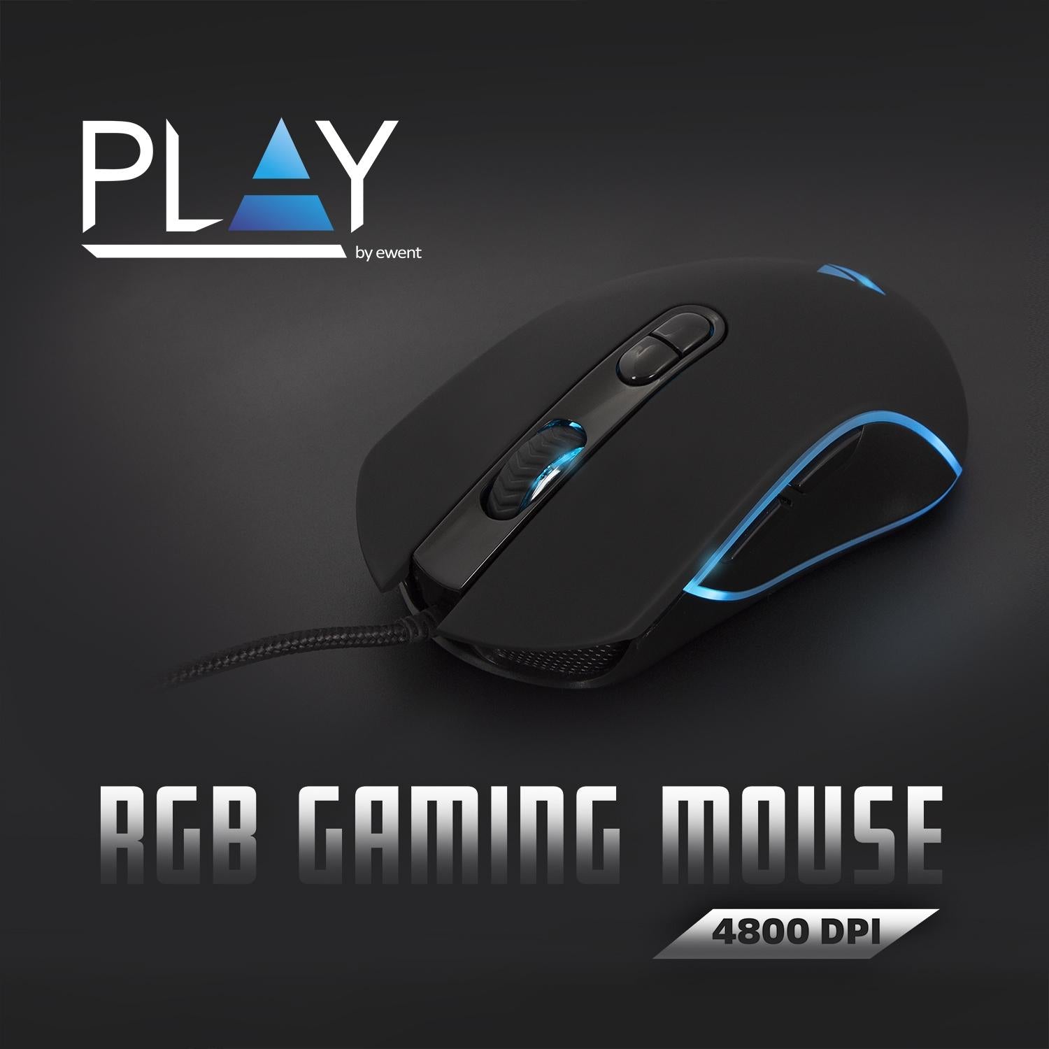 Ewent Play PL3301 mouse Mano destra USB tipo A Ottico 4800 DPI