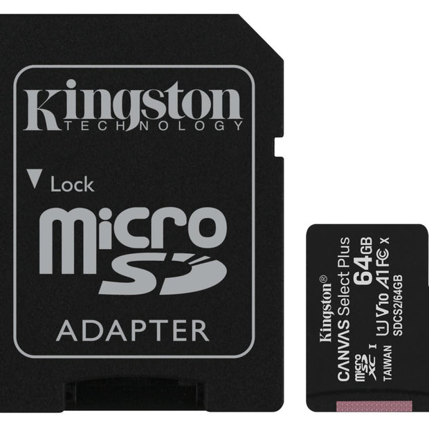 MICRO SD KINGSTON 64GB CLASS10 CANVAS SELECT PLUS SDCS2/64GB