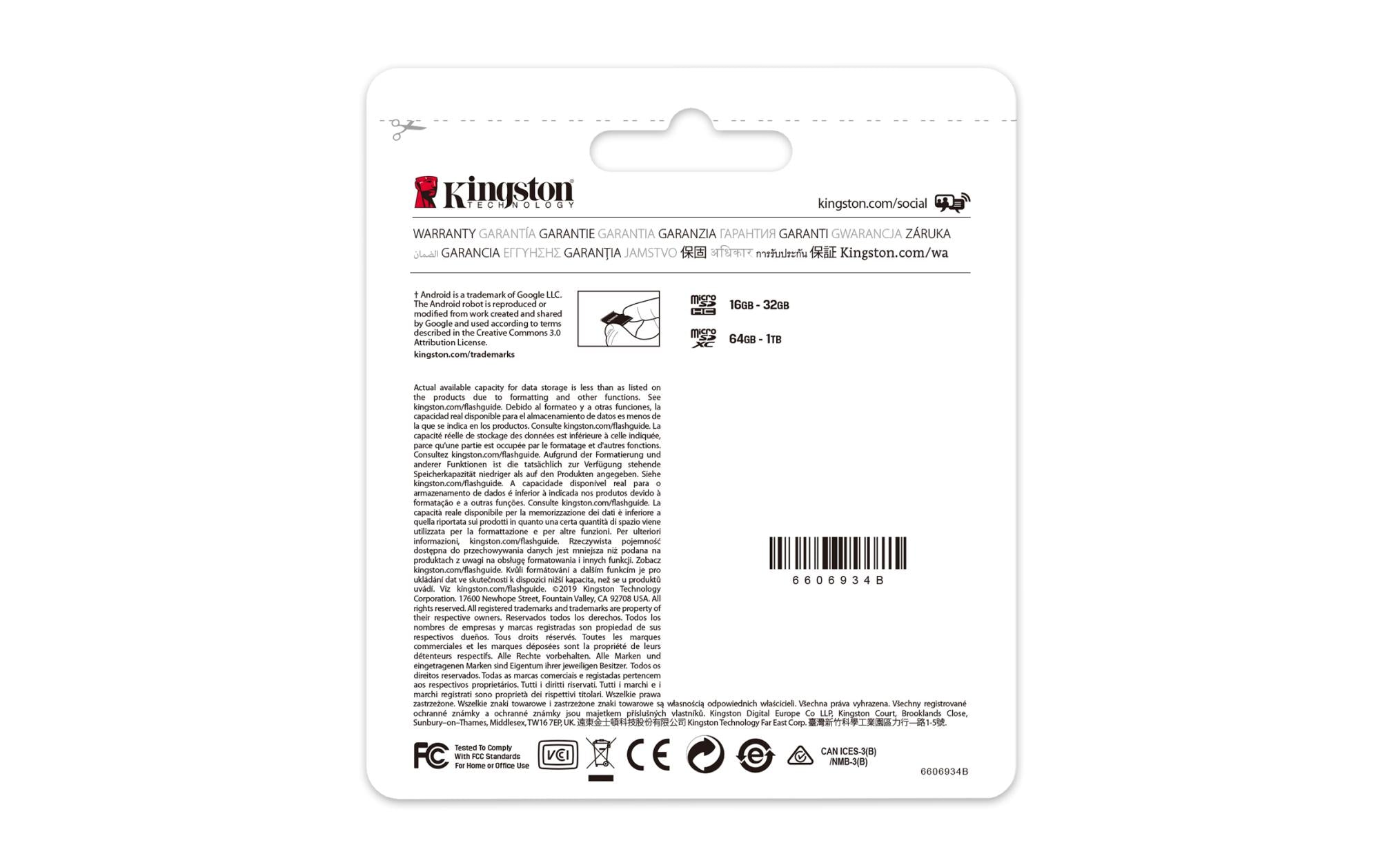 MICRO SD KINGSTON 64GB CLASS10 CANVAS SELECT PLUS SDCS2/64GB