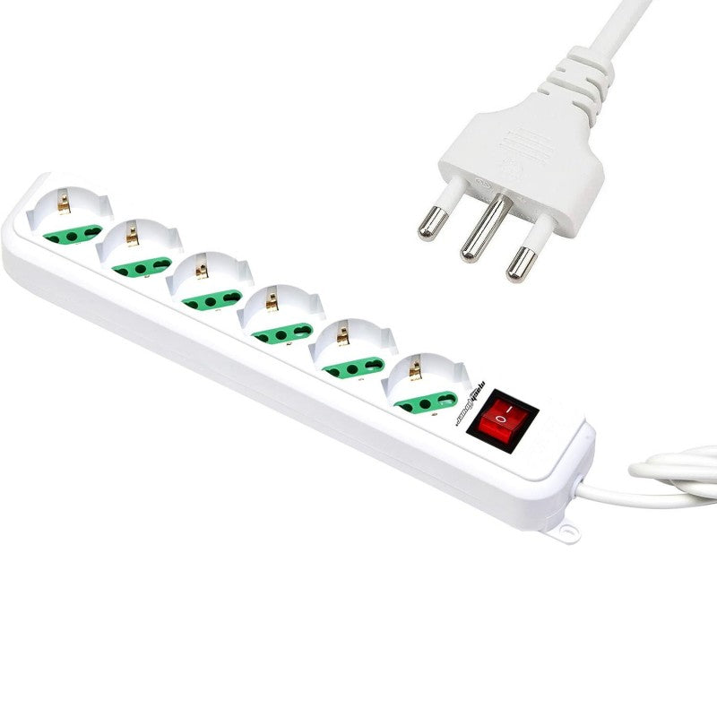 MULTIPRESA 6P SCHUKO/BIPASSO MP-SL3006
