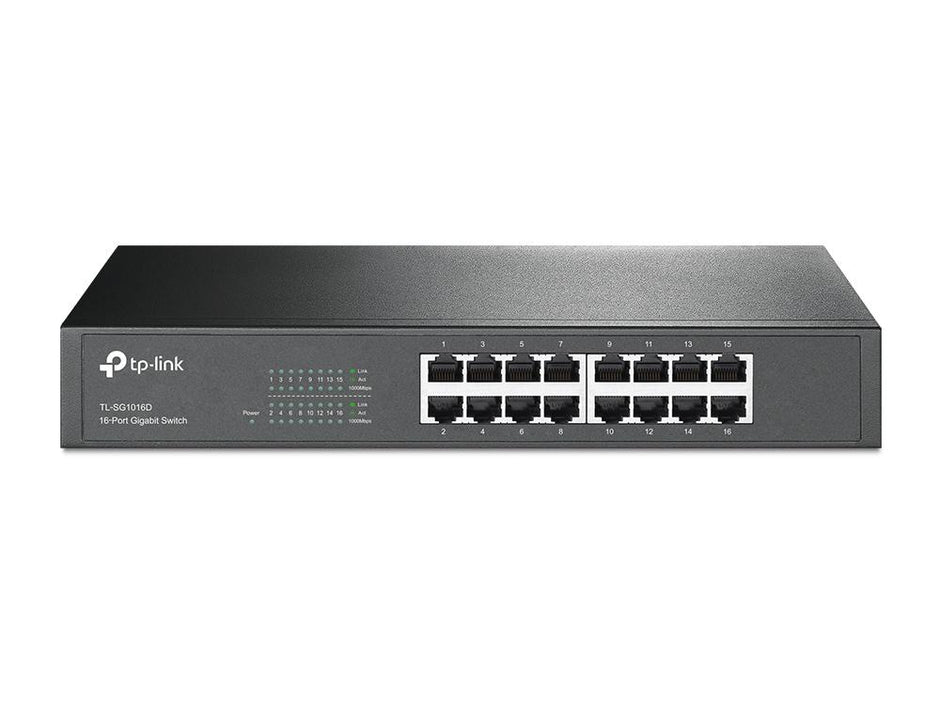 TP-LINK TL-SG1016D Non gestito Gigabit Ethernet (10/100/1000) Nero