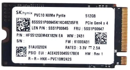 SSD INTERNO OEM M.2 512GB MINI NVME SK HYNIX PN:HFS512GEJ4X112N / HFS512GEN4X182N