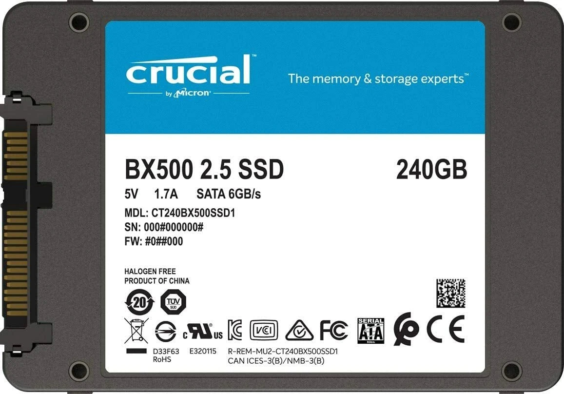 SSD INTERNO SATA3 2.5 240GB CRUCIAL PN:CT240BX500SSD1