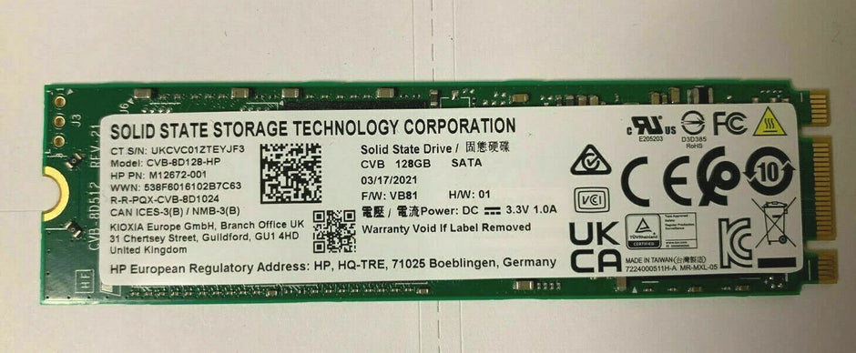 SSD INTERNO OEM M.2 128GB HP PN:M12672-001