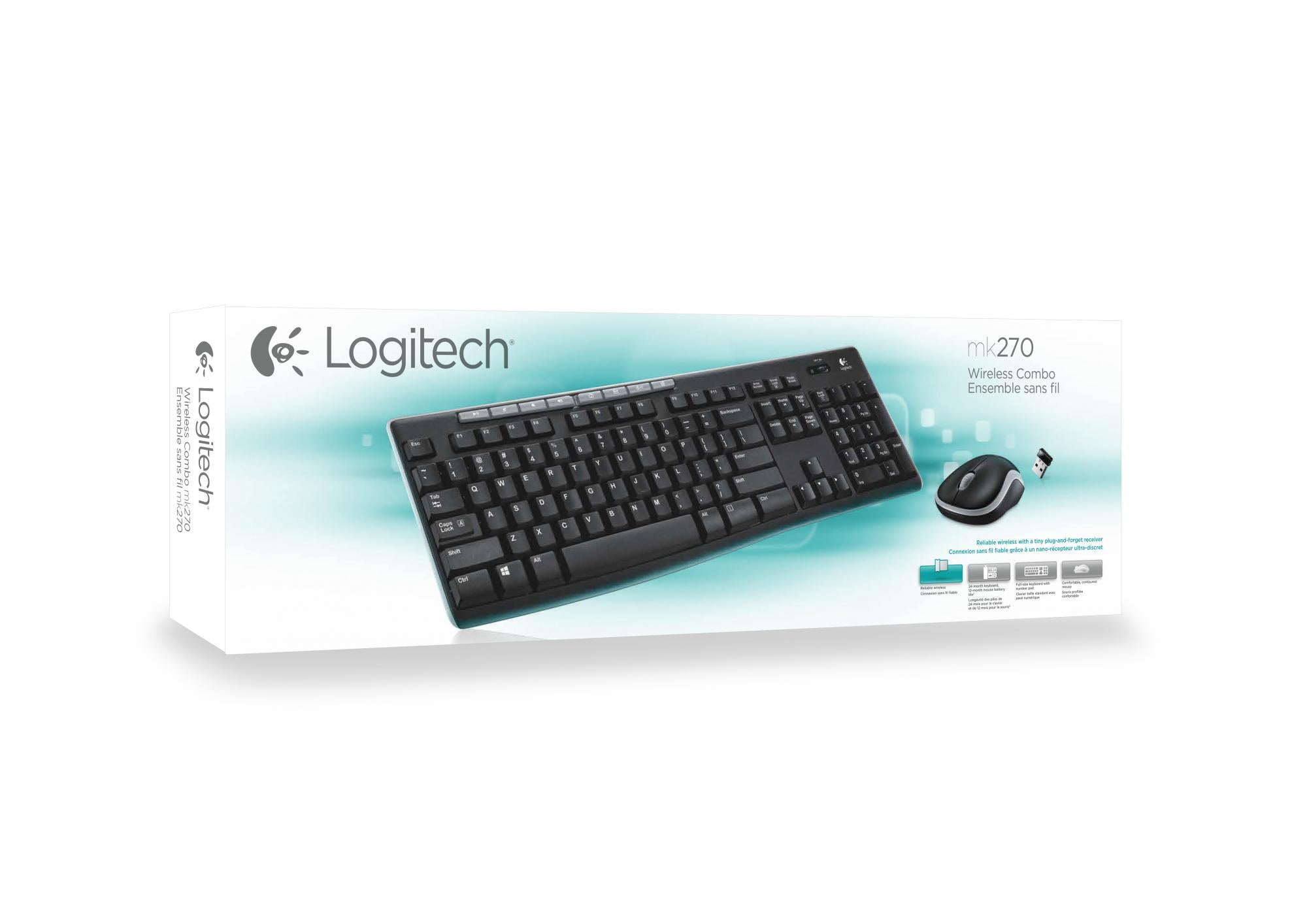 Logitech Wireless Combo MK270 tastiera USB QWERTY Italiano Nero