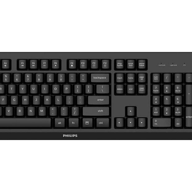 KIT TASTIERA E MOUSE WIRELESS PHILIPS SPT6307BL/34 NERA TASTI CLASSICI